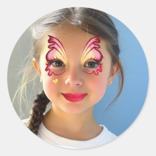 Autocollant rond classique de maquillage drôle