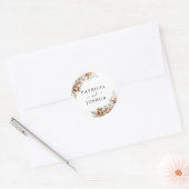 Autocollant Rond Classique de Mariage Bohème Rusti (Enveloppe)