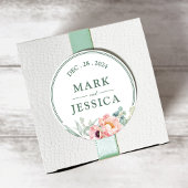 Autocollant rond classique de mariage de fleurs de