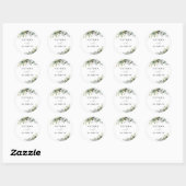 Autocollant Rond Classique de Mariage Eucalyptus (Feuille)