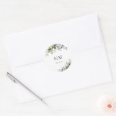Autocollant Rond Classique de Mariage Eucalyptus (Enveloppe)