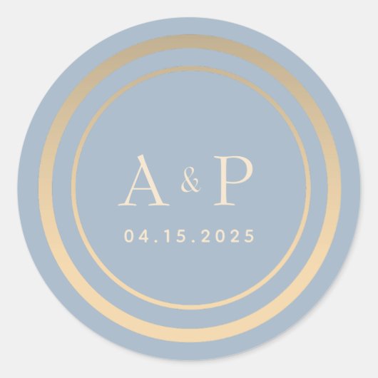 Autocollant Rond Classique de Mariage Monogramme B (Devant)