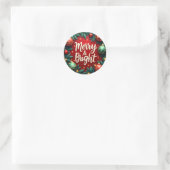 Autocollant rond classique de Noël Merry & Bright (Sac)