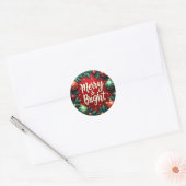 Autocollant rond classique de Noël Merry & Bright (Enveloppe)