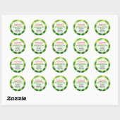 Autocollant rond classique de pastèque (Feuille)