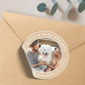 Autocollant Rond Classique de Photo d'Adresse de R