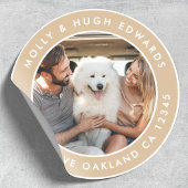 Autocollant Rond Classique de Photo d'Adresse de R