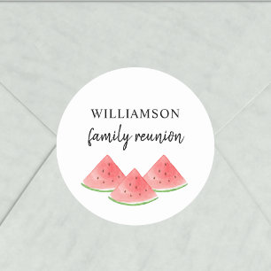 Autocollant Rond Classique de Réunion de Famille P