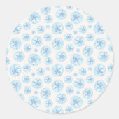 Autocollant rond classique de sable bleu d'eau (Devant)