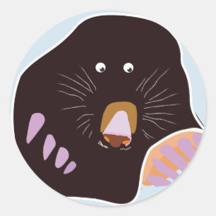 Autocollant rond classique de taupe, brillant