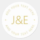 Autocollant rond classique de texte personnalisabl (Devant)