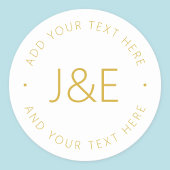 Autocollant rond classique de texte personnalisabl