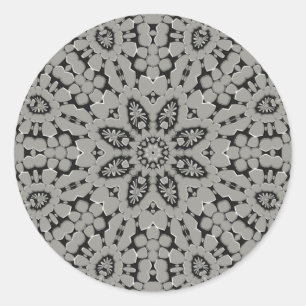 Autocollant rond classique décoratif gris