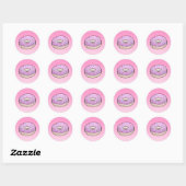 Autocollant rond classique Donut (Feuille)