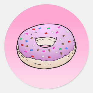Autocollant rond classique Donut