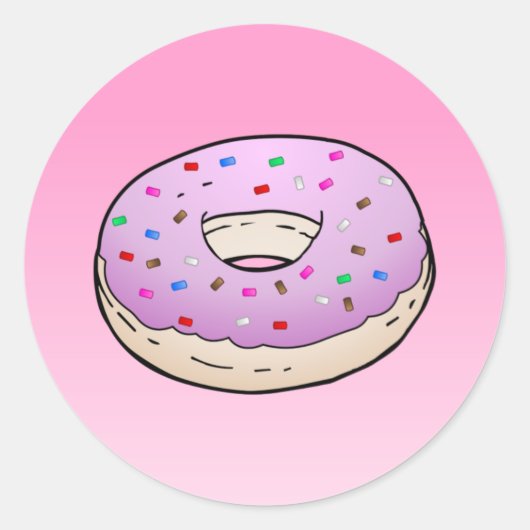 Autocollant rond classique Donut (Devant)