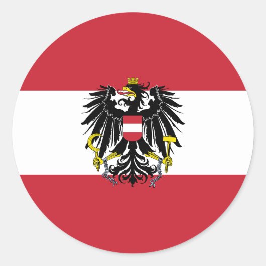 Autocollant rond classique du drapeau autrichien (Devant)