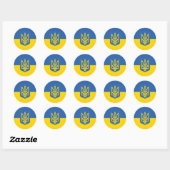 Autocollant rond classique du drapeau ukrainien (Feuille)