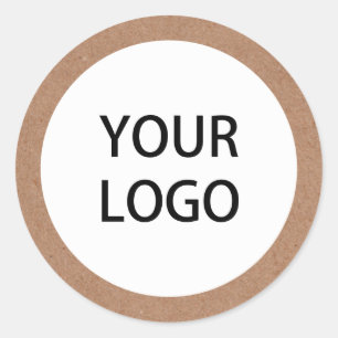 Autocollant rond classique du logo Kraft