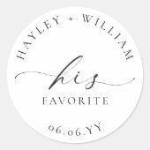 Autocollant rond classique Ellesmere Son favori (Devant)