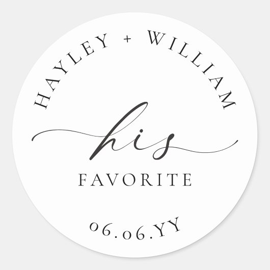 Autocollant rond classique Ellesmere Son favori