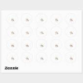 Autocollant Rond Classique Empreinte de Patte Drôl (Feuille)