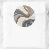 Autocollant rond classique en graphisme élégant (Sac)