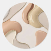 Autocollant rond classique en graphisme élégant (Devant)