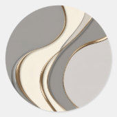 Autocollant rond classique en graphisme élégant (Devant)