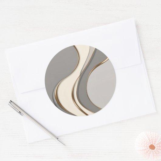 Autocollant rond classique en graphisme élégant (Enveloppe)