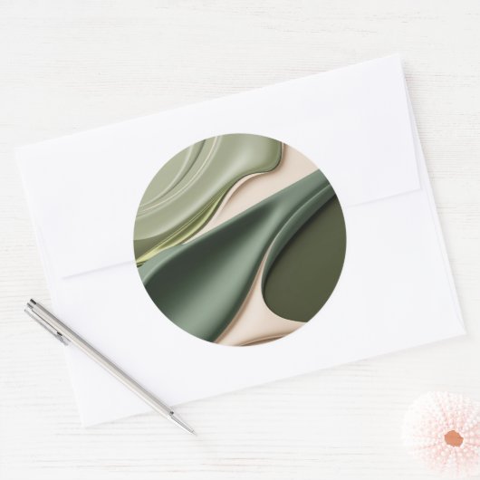 Autocollant rond classique en graphisme élégant (Enveloppe)