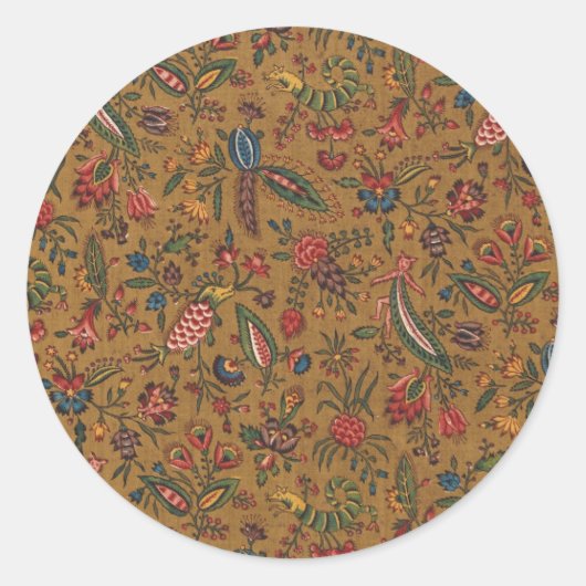 Autocollant Rond Classique Étiquette de Couronne F (Devant)