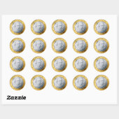 Autocollant rond classique Euro Mozart (Feuille)
