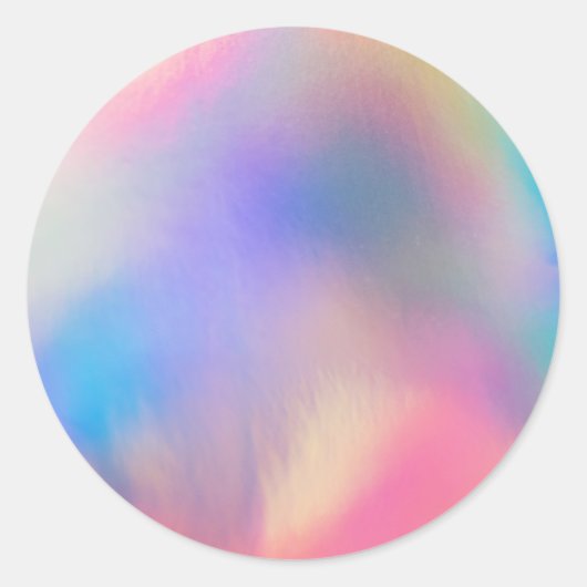 Autocollant rond classique Faux Holographique (Devant)
