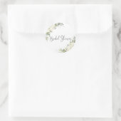 Autocollant Rond Classique Fleurs Blanches pour Ma (Sac)