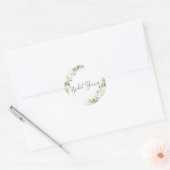 Autocollant Rond Classique Fleurs Blanches pour Ma (Enveloppe)
