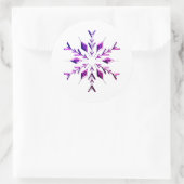 Autocollant rond classique flocon de neige de Noël (Sac)