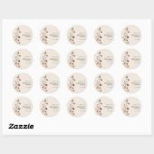 Autocollant rond classique floral boho (Feuille)