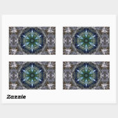 Autocollant rond classique Folk Mandala (Feuille)