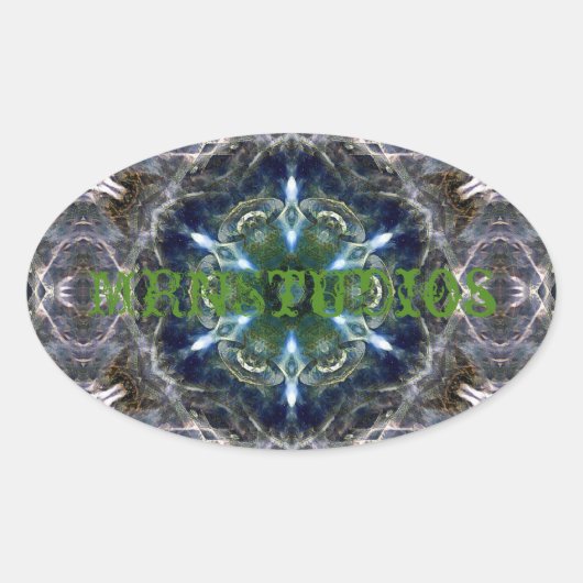 Autocollant rond classique Folk Mandala (Devant)