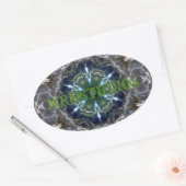 Autocollant rond classique Folk Mandala (Enveloppe)