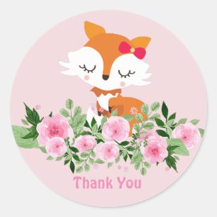 Autocollant rond classique Fox