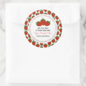 Autocollant rond classique fraise personnalisé (Sac)