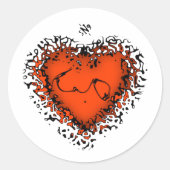 Autocollant rond classique Freaky heart v4.1 (Devant)