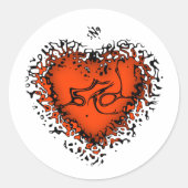 Autocollant rond classique Freaky heart v4.3 (Devant)