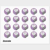 Autocollant rond classique gris chat merci (Feuille)