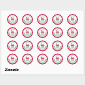 Autocollant Rond Classique Joyeux Anniversaire (Feuille)