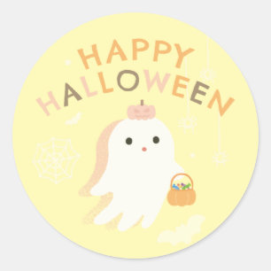 Autocollant rond classique Joyeux Halloween