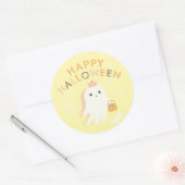 Autocollant rond classique Joyeux Halloween (Enveloppe)