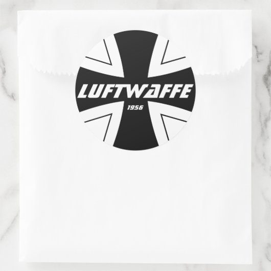 Autocollant rond classique Luftwaffe, brillant (Sac)